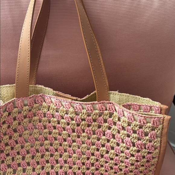 Loeffler Randall Pink Natural Woven Tote Bag - Picture 14 of 14